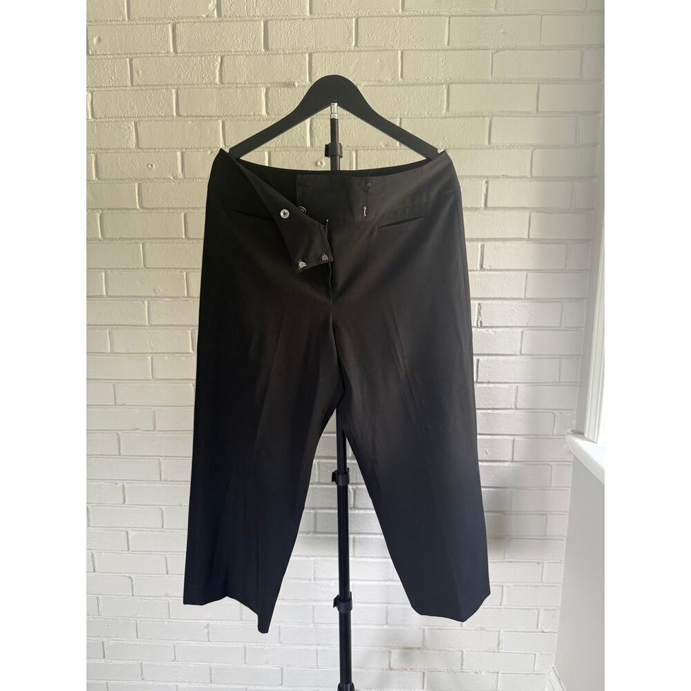 Larry Levine Black Cropped Dress Pants Capri Career Stretch Trousers Women's 12 - Picture 5 of 5